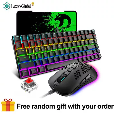 Wired Rainbow Backlit Mechanical Gaming Keyboard 12000 DPI Mouse For PC Gamers • $16.99