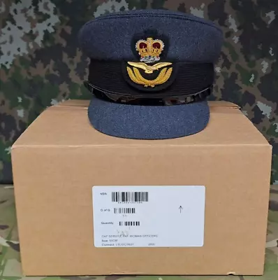 New British Military Raf Royal Air Force Women's Dress Peaked Cap - 55 Cm • £19.96