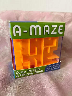 A-MAZE Cube Puzzle & Money Bank Streamline NEW NIP • $9.88