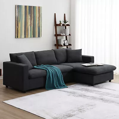 100  L Shaped Couch Sectional Sofa With Convertible Ottoman Living Room • $732.39