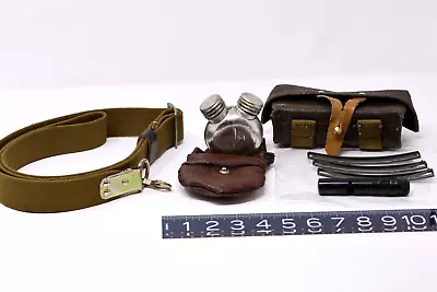 Russian M44 Mosin Nagant Ammo Pouch Belt Oil Can & Accessories • $41.99