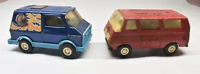 VINTAGE Buddy L Tonka  5  Pressed Steel Hippie Van Bubble Van Blue - Red Pass.  • $19.99