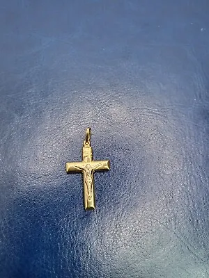 18ct  Gold Cross Crucifix Pendant750 Hallmark • £165