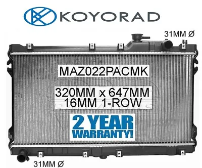  MAZDA MX5 NA 1.6ltr & 1.8ltr 1989-1997 MANUAL RADIATOR *GENUINE KOYORAD* • $249.95