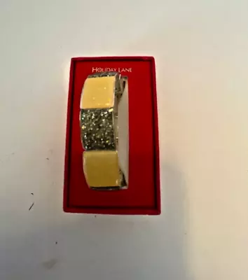 NIB  Macy's Holiday Lane Bracelet  Yellow Silver Glitter Sparkly Stretch DF44 • $10