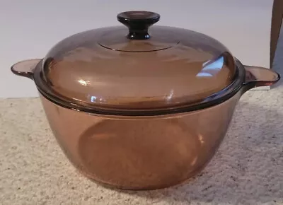 Vision Corning Ware Cookware 4.5L Dutch Oven Pot With Lid Amber USA • $39.99