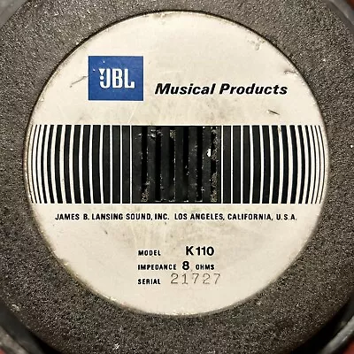 JBL K110 10  Alnico. Vintage K 10  Speaker Driver  8-Ohms 150W - NEEDS RE-CONE ! • $40