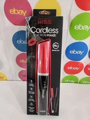KISS Cordless Flat Iron Rouge Hair Straightener Travel Size 3/4  Ceramic • $14.85