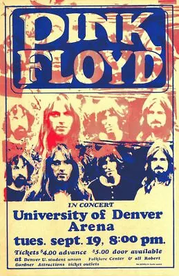 $4.99 • Buy Pink Floyd Reproduction 4  X 6  Mini Concert Poster Free Top Loader  3