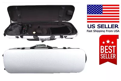 4/4 Violin Case Carbon Fiber Violin Box Oblong Case White Bag Code Lock #2 • $135