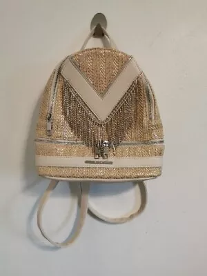 River Island Natural And Diamonte Small Backpack Zip Closure  • £15