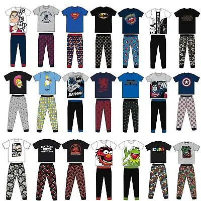 Mens Character Cotton Pyjamas PJ DC Marvel Disney Star Wars Harry Potter S To XL • $34.09