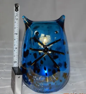 Vintage Venetian Murano(?) Art Glass Blue Cat Italy • $35