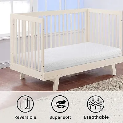 Cot Bed Quilted Mattress Zipped Cover Waterproof Extra Breathable Anti Allergy • £40.80