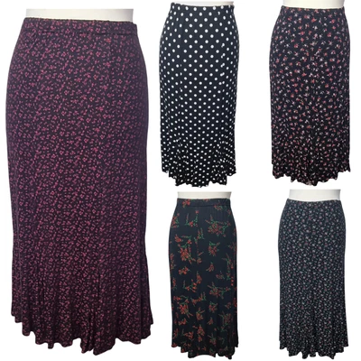 £12.95 • Buy New Womens Floral Printed Beautiful Calf Midi Length Mermaid Style Panel Skirts