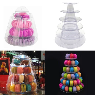 £9.59 • Buy Round Clear Macaron Tower French Macaroon Pyramid Stand Rack Easter Party Supply