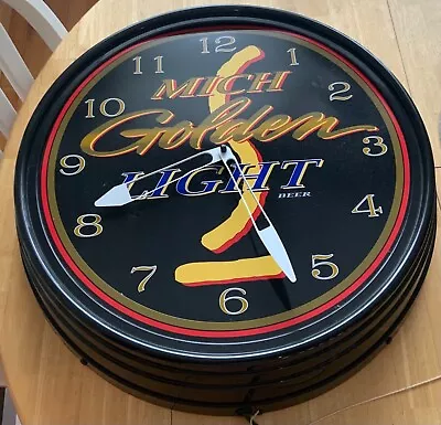 Large Vintage 19” Michelob Beer Golden Light Clock Made 1998 Anheuser Busch MGD • $79.95