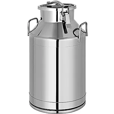 14 Gallon Stainless Steel Milk Can Jug Canister With Carry Handle & Lid 50L • $121.49