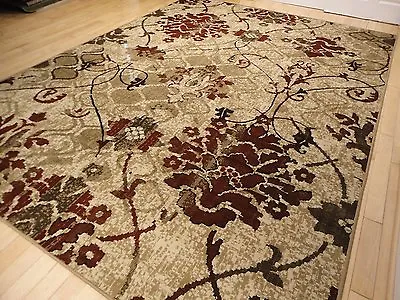 Modern Rug Contemporary Area Rugs Burgundy 8x10 Abstract Carpet 5x7 Flower Rugs • $29.98