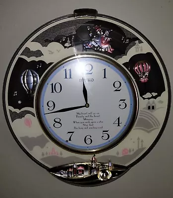Seiko Melodies In Motion Musical Wall Clock Beauty And The Beast Wish Upon • £53.52