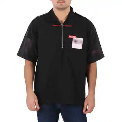 Burberry Men's Black Short-sleeve Montage Print Cotton Shirt • $178.24