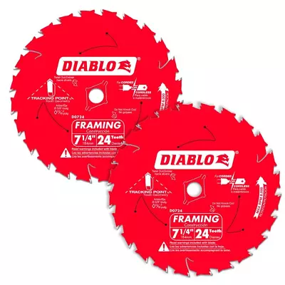 Framing Circular Saw Blade Value Pack 2-PACK Tracking Point 7-1/4 In. X 24-Tooth • $15.88