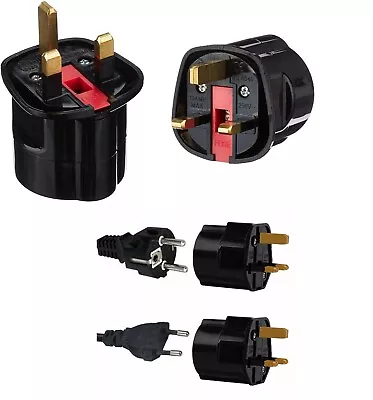 £12.75 • Buy 2-Pin To 3-Pin UK Schuko Adapter Plug Socket Converter EU European Euro Europe