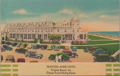 Postcard Princess Anne Hotel Virginia Beach VA Ocean Front Dining Room   • $20