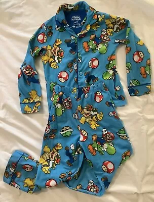 SUPER MARIO Boys PAJAMAS Long Sleeve Sz 6/7 Preowned Excellent Cond • $8.99