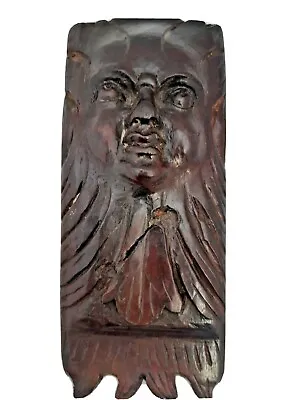 17TH Antique French Carved Cherub Devil Angel Head Walnut Wood Ornament  • $220