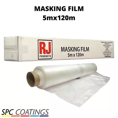 Masking Film 5m X 120m Clear Polythene Sheeting Car Plastic Cover Anti Static • £29.99