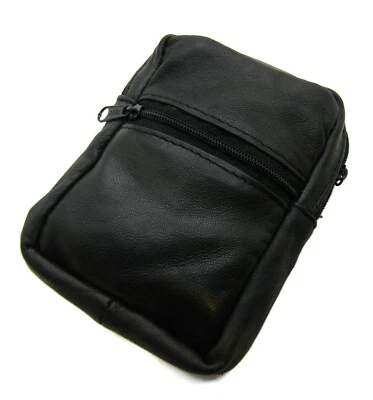 £4.99 • Buy Unisex New Real Soft Black Leather Cigarette Cover Case Holder Lighter Pocket