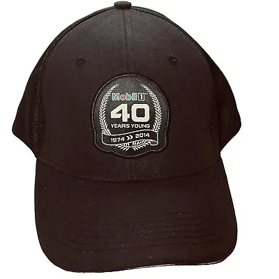 Mobil 1 40 Years Cap Baseball Hat Black 1974 To 2014 Robertson Adjustable • $19.94