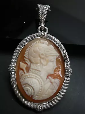 $145 • Buy Judith Ripka Sterling Silver Verona Imperial Roman Guard Cameo Enhancer Pendant