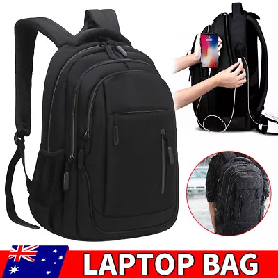 Business Travel Laptop Backpack USB Port Waterproof College School Computer Bag • $30.95