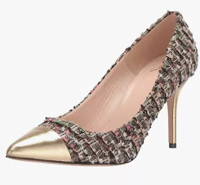 J. Crew Collection Elsie Pumps In Tweed With Metallic Cap Toe SZ 7 • $165