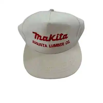 Vintage Makita August Lumber Co White USA Made Snapback Hat VTG • $17.99