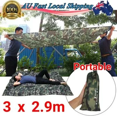 Waterproof Army Camo Tent Tarp Sheet Canopy Awning Rain Cover Outdoor (3 X 2.9m) • $22.59