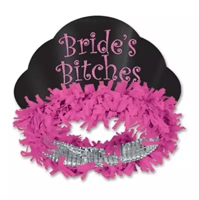 Bachelorette Party Supplies Brides Bitches Pink Tiaras (Pack Of 4) • $14.95