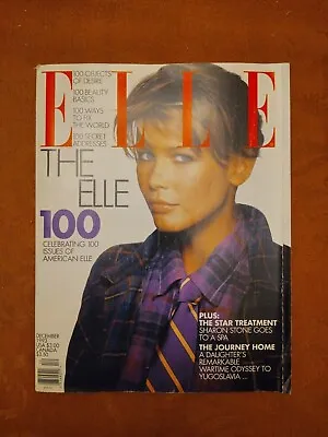 1993 December Elle Magazine - Claudia Schiffer Front Fashion Cover • $12