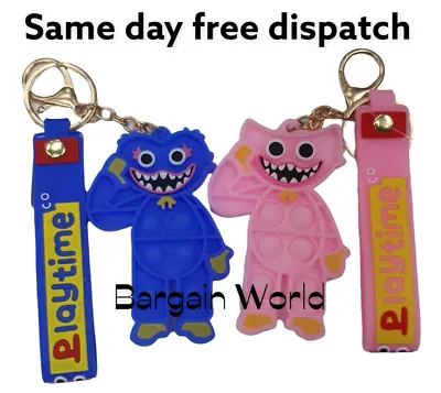 Poppy-Playtime Huggy Wuggy Keyring Keychain Toys Figure Pendant Bag Fidget ADHD • £4.99