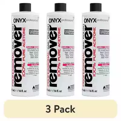 (Pack Of 3 ) Onyx Professional 100% Pure Acetone Nail Polish Remover 16 Fl Oz • $13.94