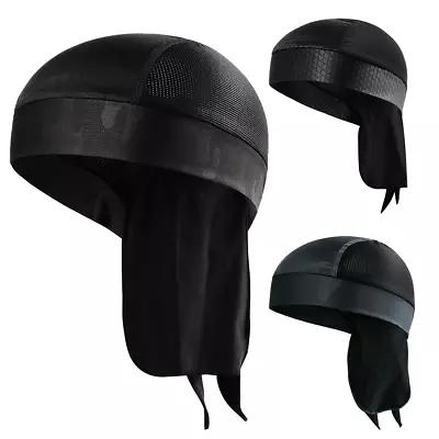 Sweat Wicking Dew Rag Beanie Cooling Skull Cap Head Wrap Cycling Helmet Liner • $11.99