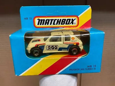 Vintage Matchbox MB 15 Peugeot  205 Turbo 16 SEALED MIB 1981 • $24