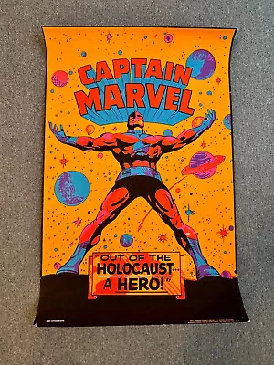 VINTAGE Captain Marvel THIRD EYE Black Light Poster TE4004 GENE COLAN 1971 • $599.99