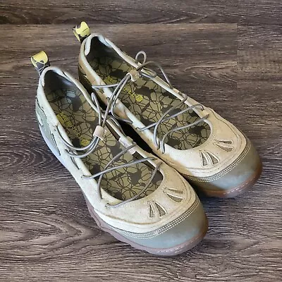 Merrell Mimosa Mary Jane Cord Shoes Sz 11 Sage Green Outdoor Hiking Performance • $29.99