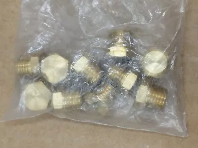 New Lot Of 10 Male 1/4  Left Hand Npt Brass Hex Head Plugs • $15