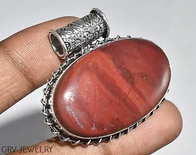 Morrocan Seam Agate Gemstone 1.3  Handmade Pendant 925 Silver Plated U499-D131 • $9.99