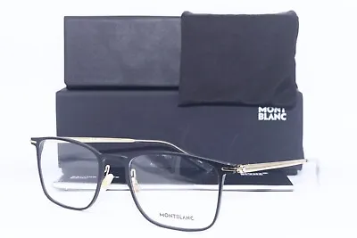 New Mont Blanc Mb 0193o 002 Black Gold Authentic Rx Frames Eyeglasses 55-20 • $130