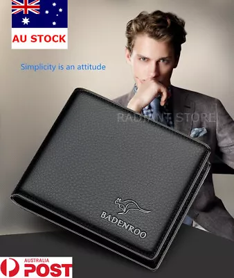 $15.99 • Buy  AU Stock Genuine Real Leather Mens Purse Bifold Credit Card Wallet 